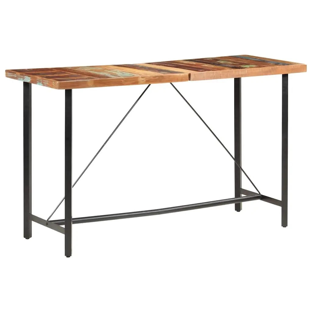 Bar Table Kitchen Dining 180x70x107 cm Solid Reclaimed Wood Industrial Furniture