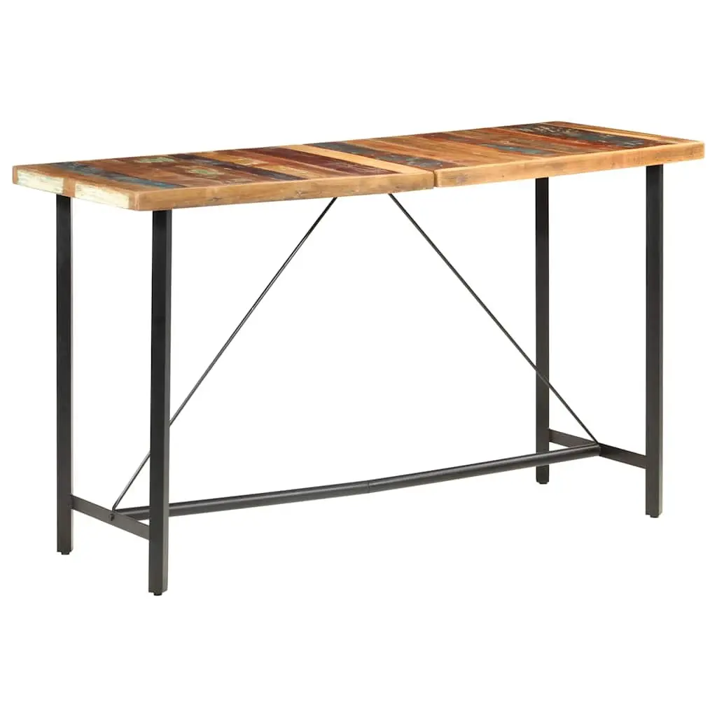 Bar Table Kitchen Dining 180x70x107 cm Solid Reclaimed Wood Industrial Furniture