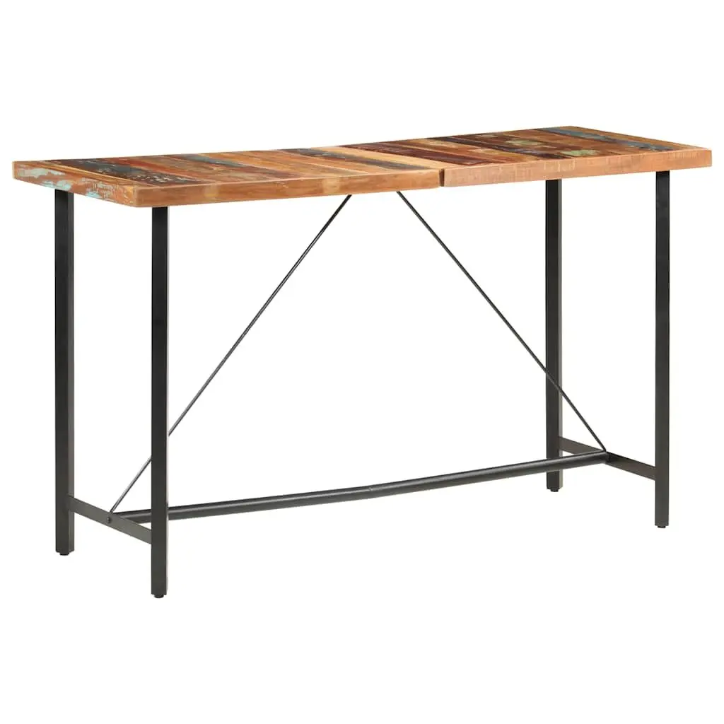 Bar Table Kitchen Dining 180x70x107 cm Solid Reclaimed Wood Industrial Furniture