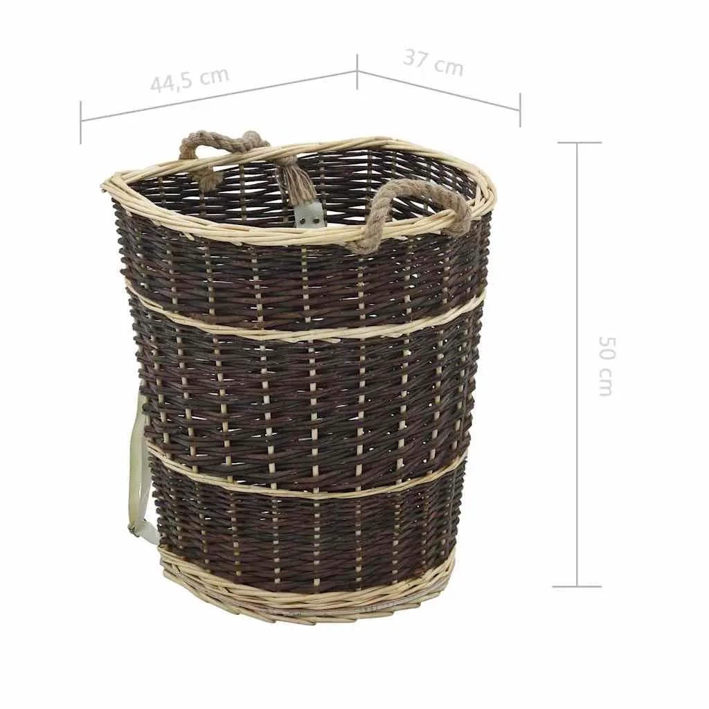 Firewood Backpack Carrier for Transport Natural Willow Log Storage 44.5 x 37 x 50 cm
