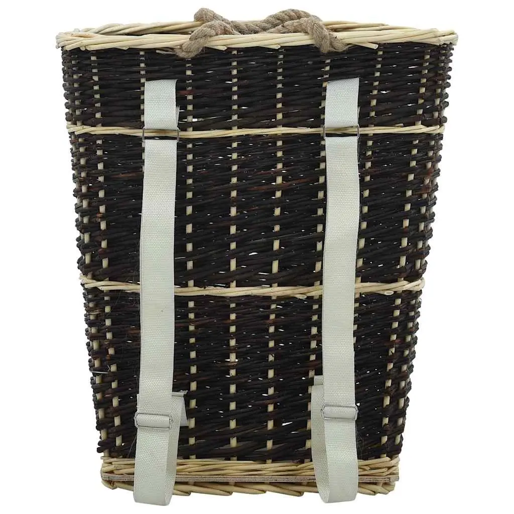 Firewood Backpack Carrier for Garden 50 x 44 x 58 cm Natural Willow Rustic