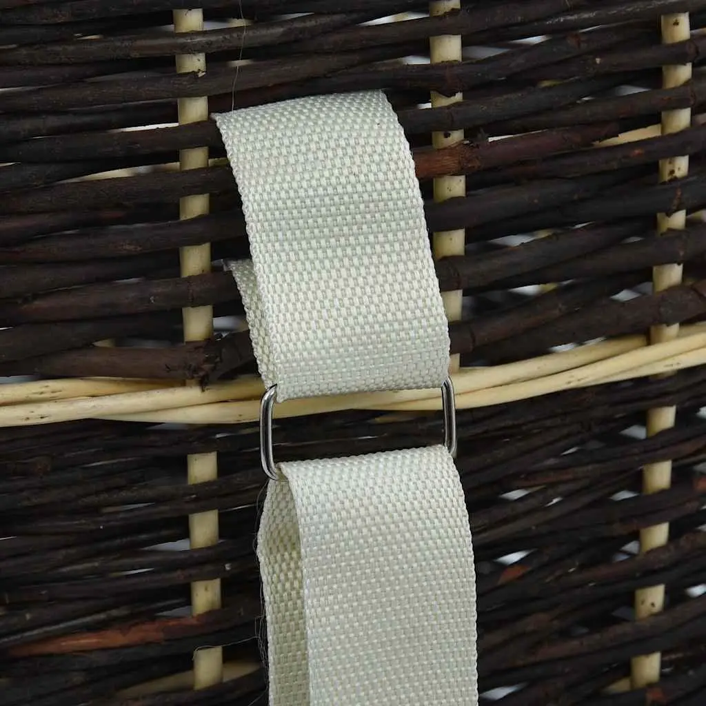 Firewood Backpack Carrier for Garden 50 x 44 x 58 cm Natural Willow Rustic