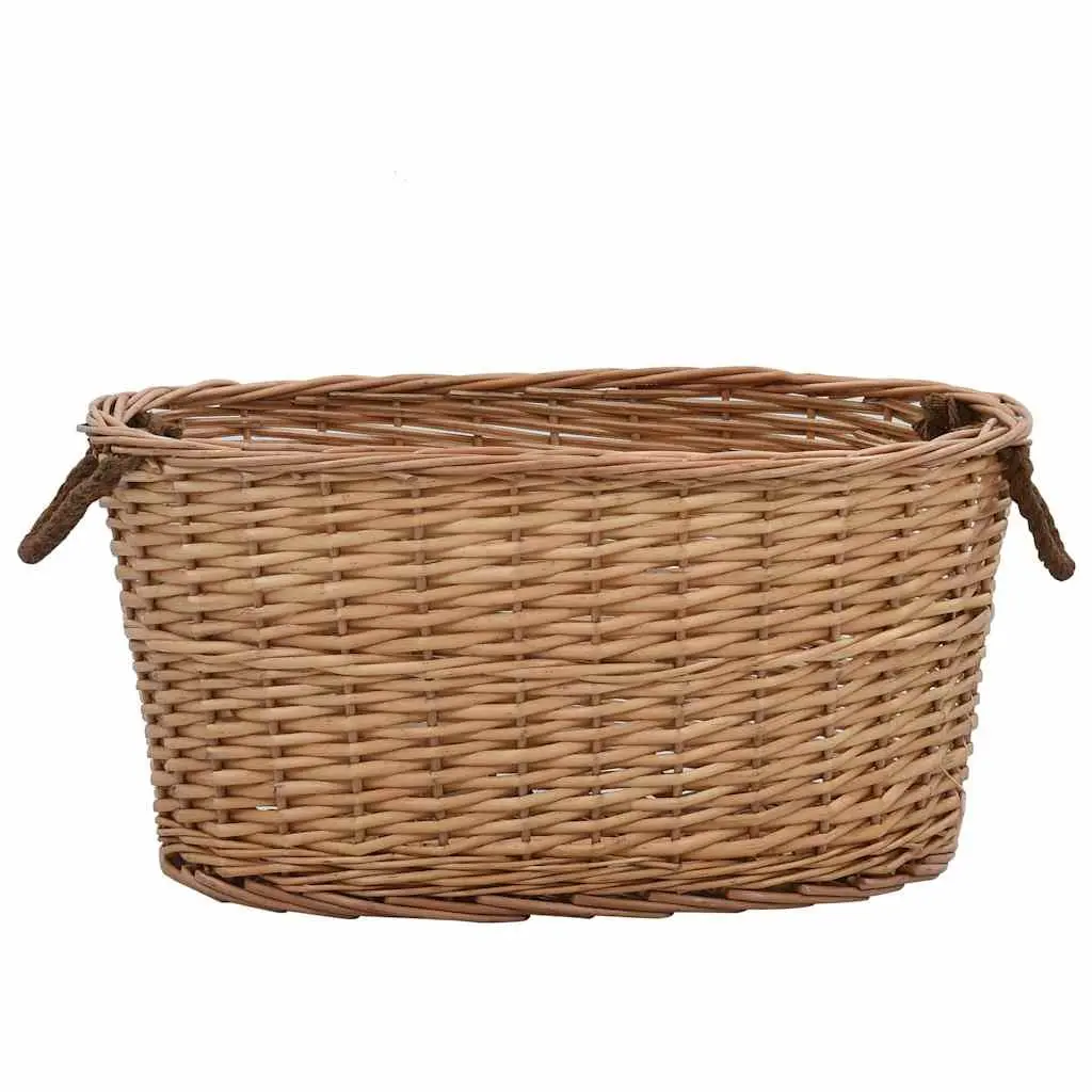 Firewood Basket Rustic Willow Storage Log Carrier Home 56 x 40 x 28 cm