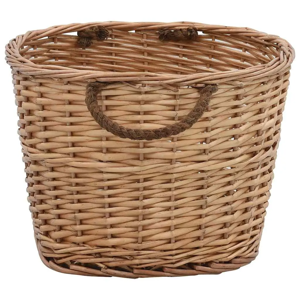Firewood Basket Rustic Willow Storage Log Carrier Home 56 x 40 x 28 cm