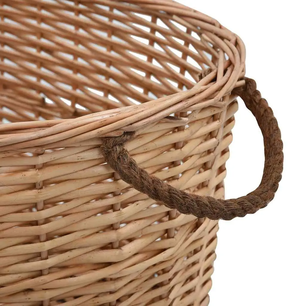 Firewood Basket Rustic Willow Storage Log Carrier Home 56 x 40 x 28 cm