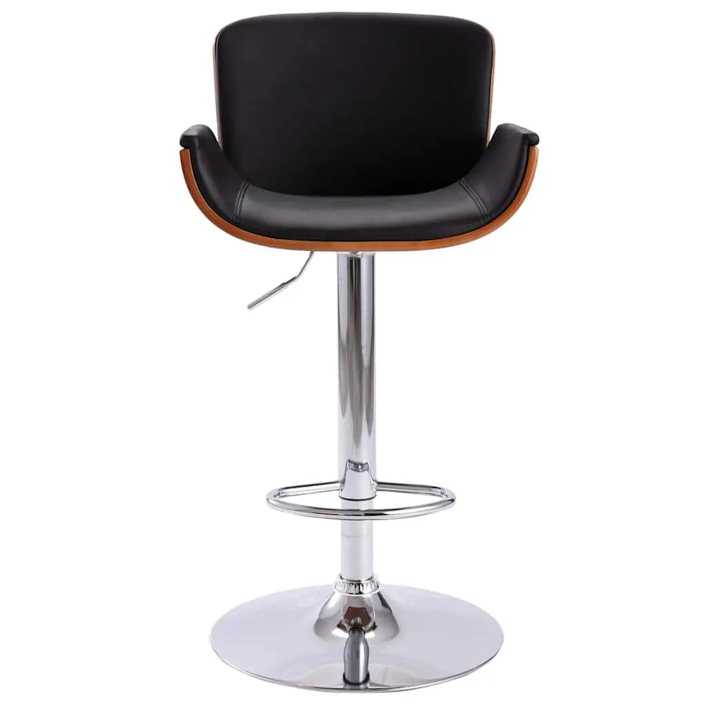 Black Faux Leather Height Adjustable Bar Stool