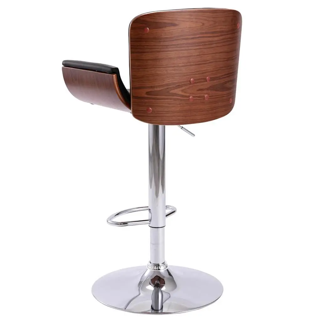 Black Faux Leather Height Adjustable Bar Stool