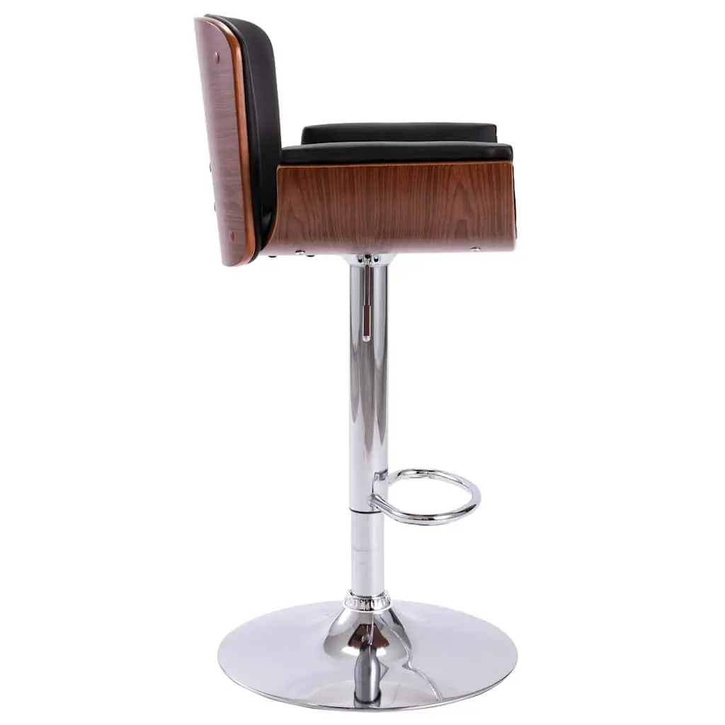 Black Faux Leather Height Adjustable Bar Stool