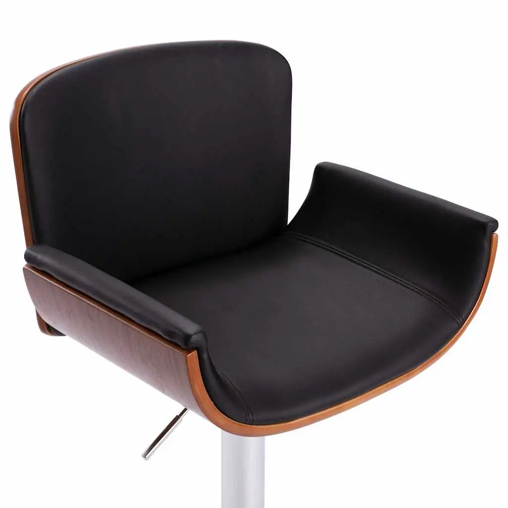 Black Faux Leather Height Adjustable Bar Stool