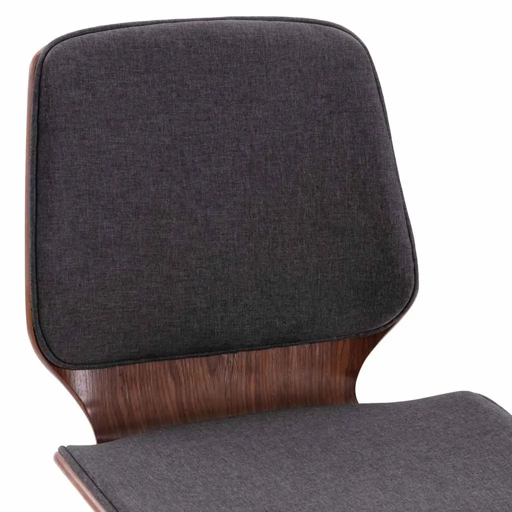 Dining Chairs Set 2 pcs Kitchen Room Grey Fabric Upholstered Wood Frame