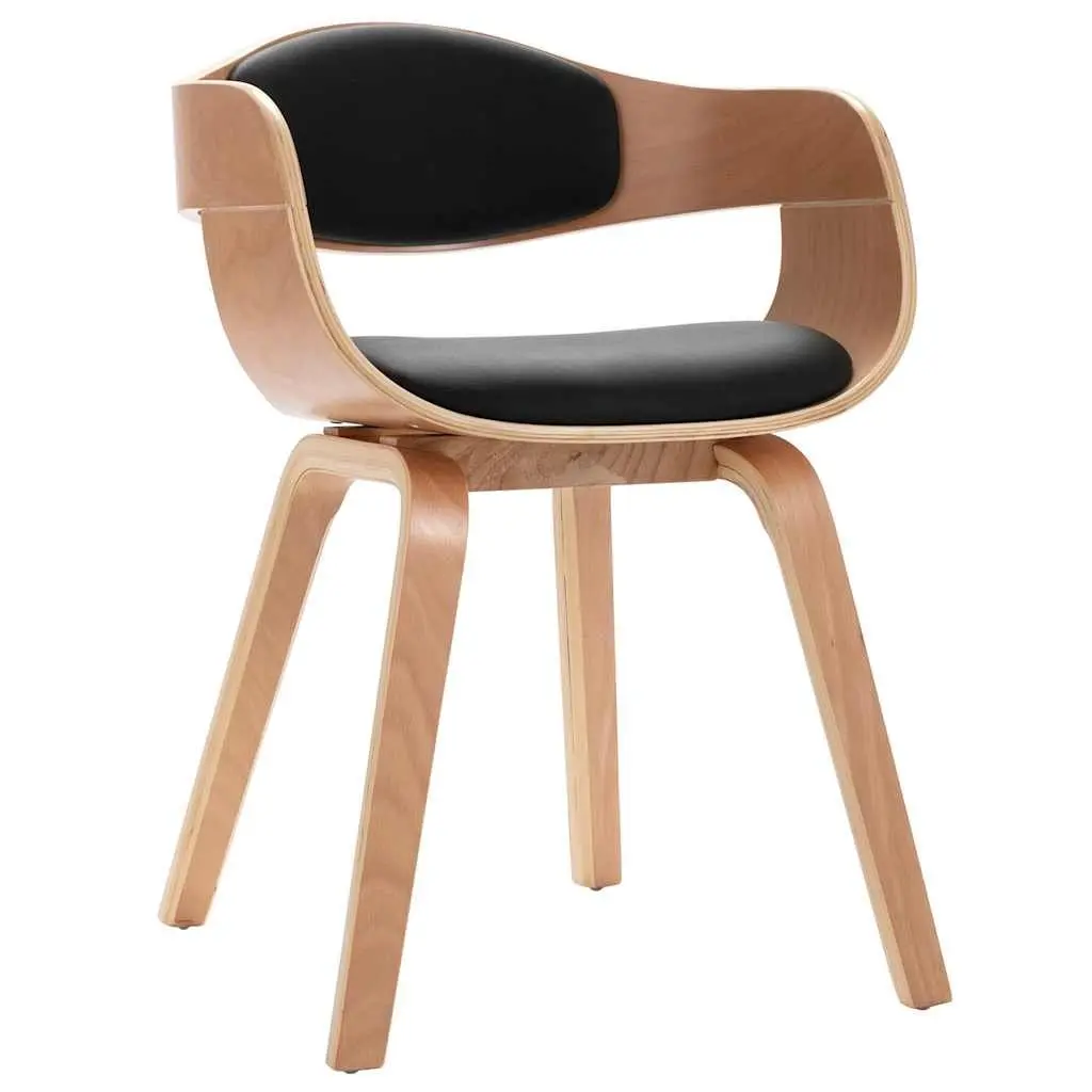 Dining Chairs Set of 2 Kitchen Lounge Bent Wood Frame Faux Leather Seat