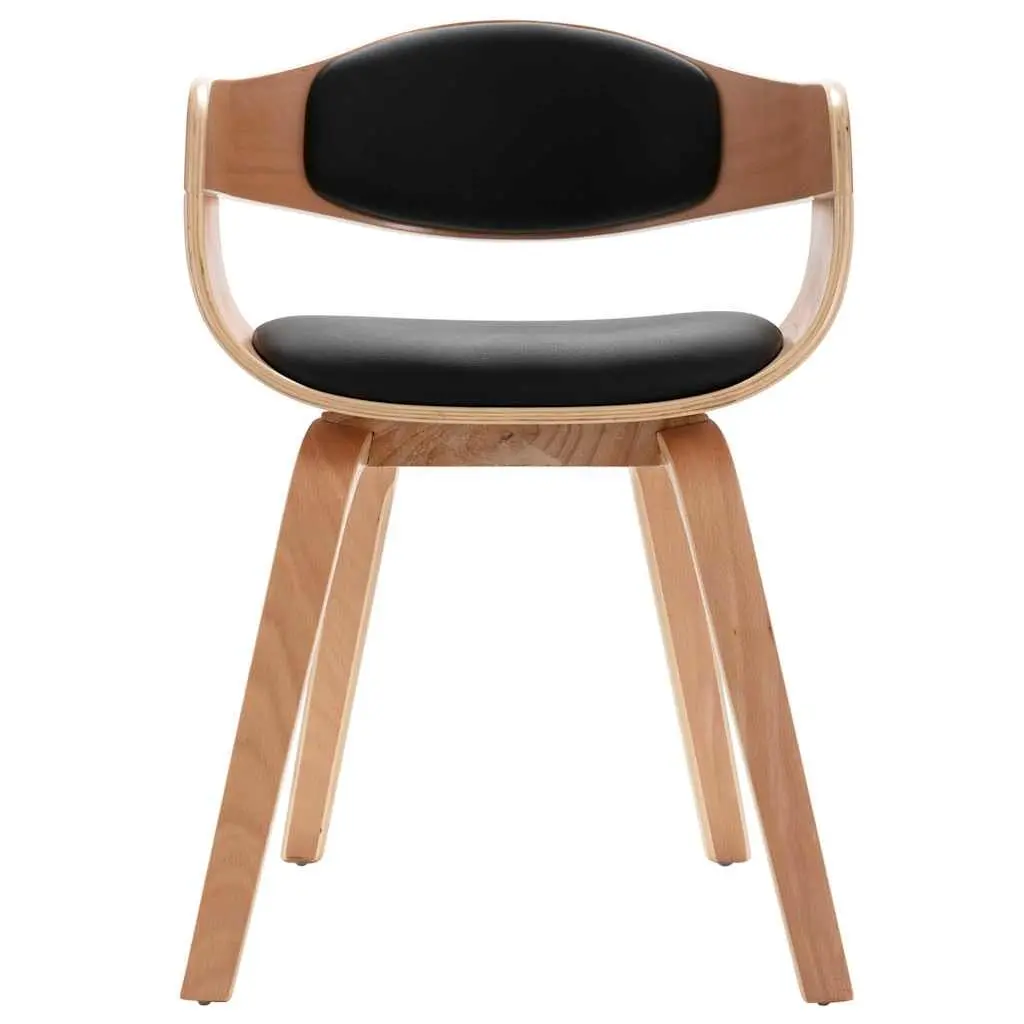 Dining Chairs Set of 2 Kitchen Lounge Bent Wood Frame Faux Leather Seat