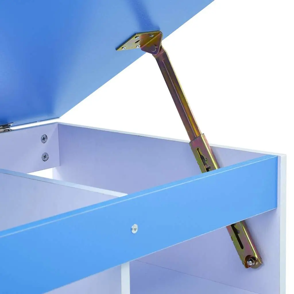 Children's Art & Drafting Table Tiltable Study Desk Blue White Workspace Drawing