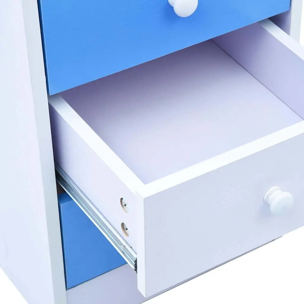 Children's Art & Drafting Table Tiltable Study Desk Blue White Workspace Drawing