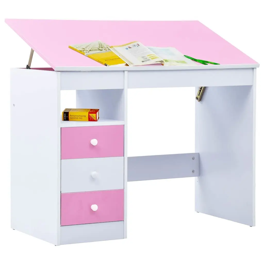 Children's Ergonomic Study Desk with Pull-Out Drawers