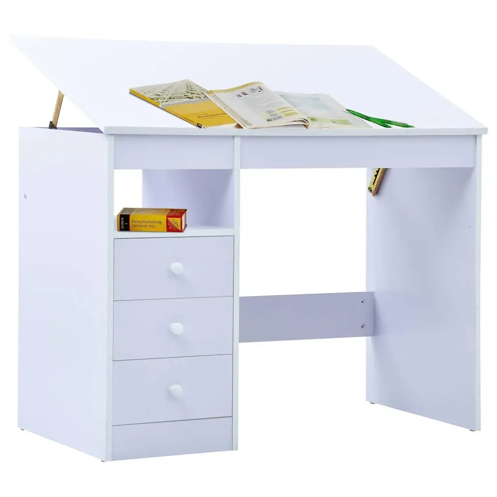 White Tiltable Children's Study Desk