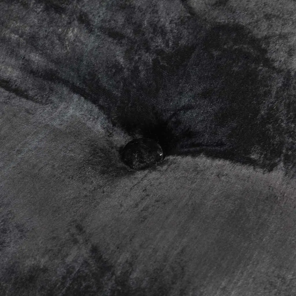 Round Velvet Pouffe Footrest Ottoman for Living Room Bedroom Office 40x20 cm Anthracite