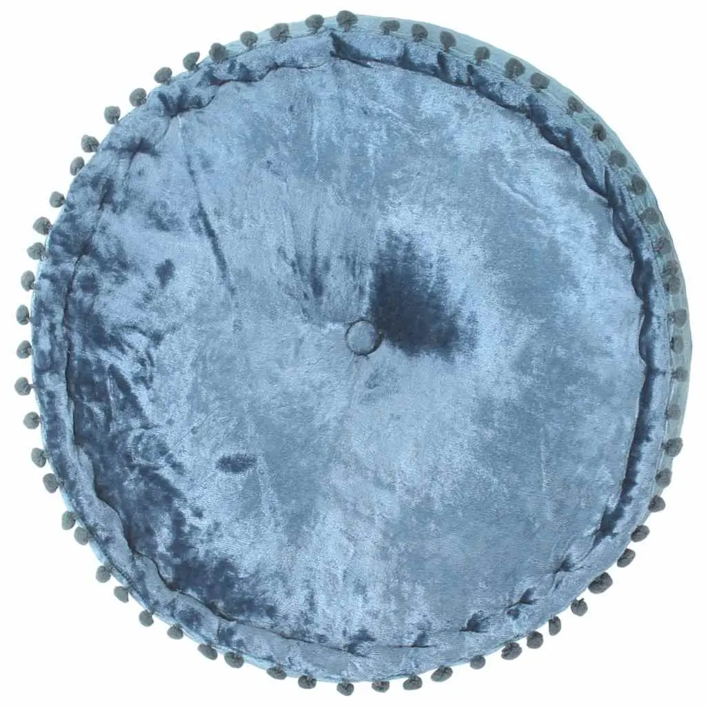 Round Velvet Pouffe Footrest Ottoman Seat Home Living Room Bedroom Decor 40x20cm