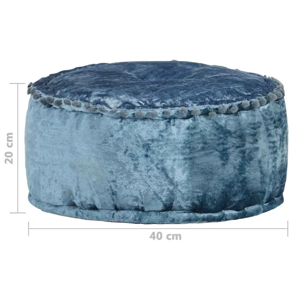 Round Velvet Pouffe Footrest Ottoman Seat Home Living Room Bedroom Decor 40x20cm