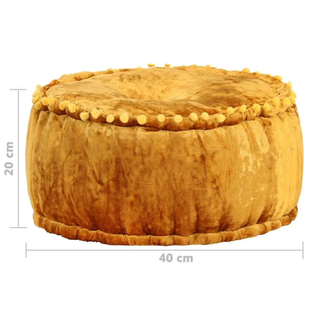 Round Pouffe Ottoman Footrest Seat Home Decor 40x20cm Mustard Yellow