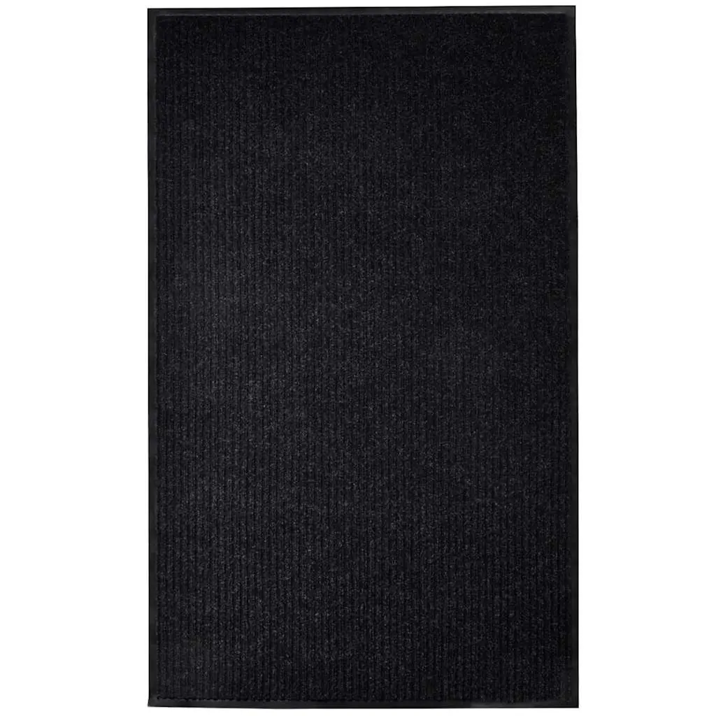 Door Mat Black 117x220 cm Non-Slip PVC Backing Indoor Outdoor Entrance Hallway