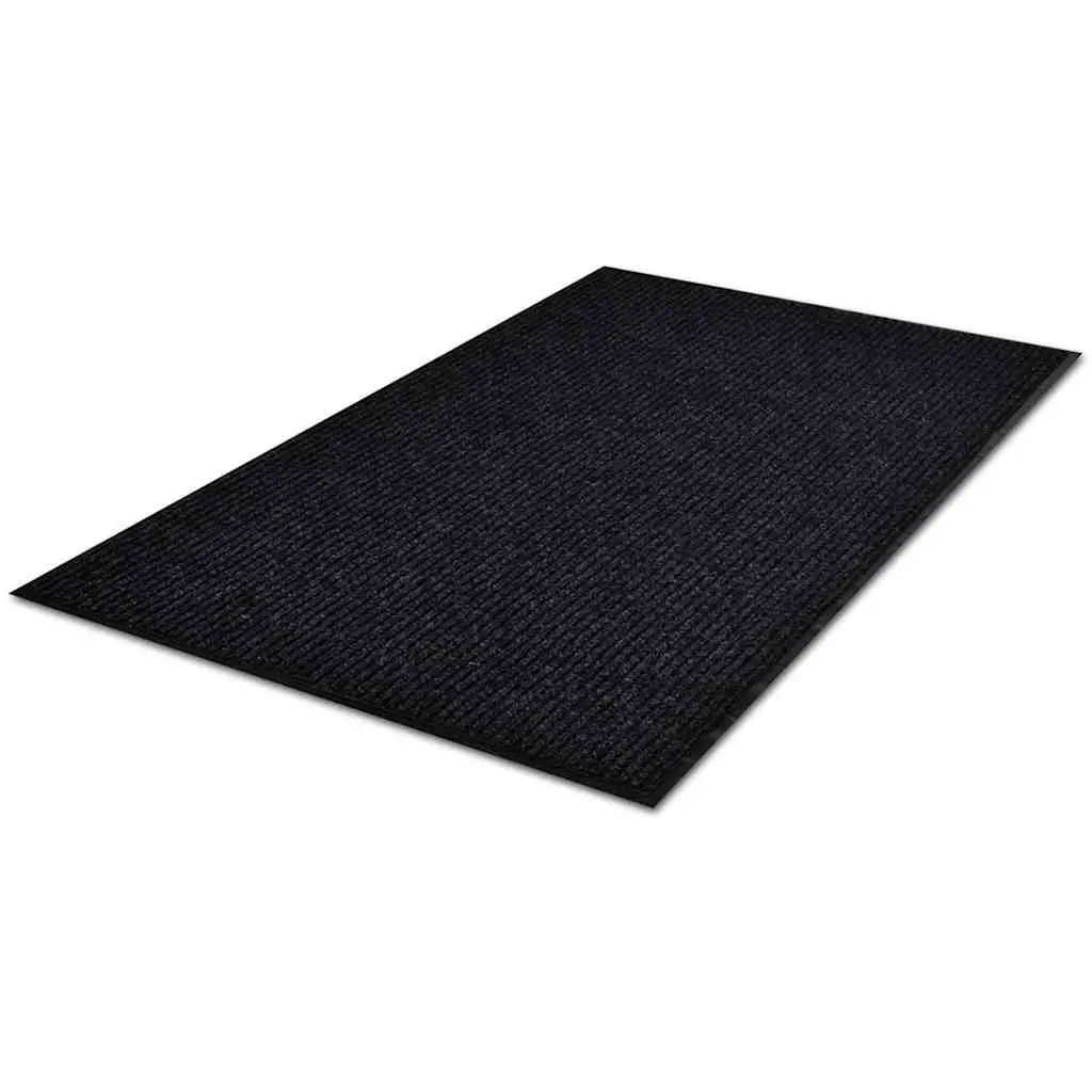 Door Mat Indoor Outdoor Black 117x220 cm Non-Slip PVC Backing