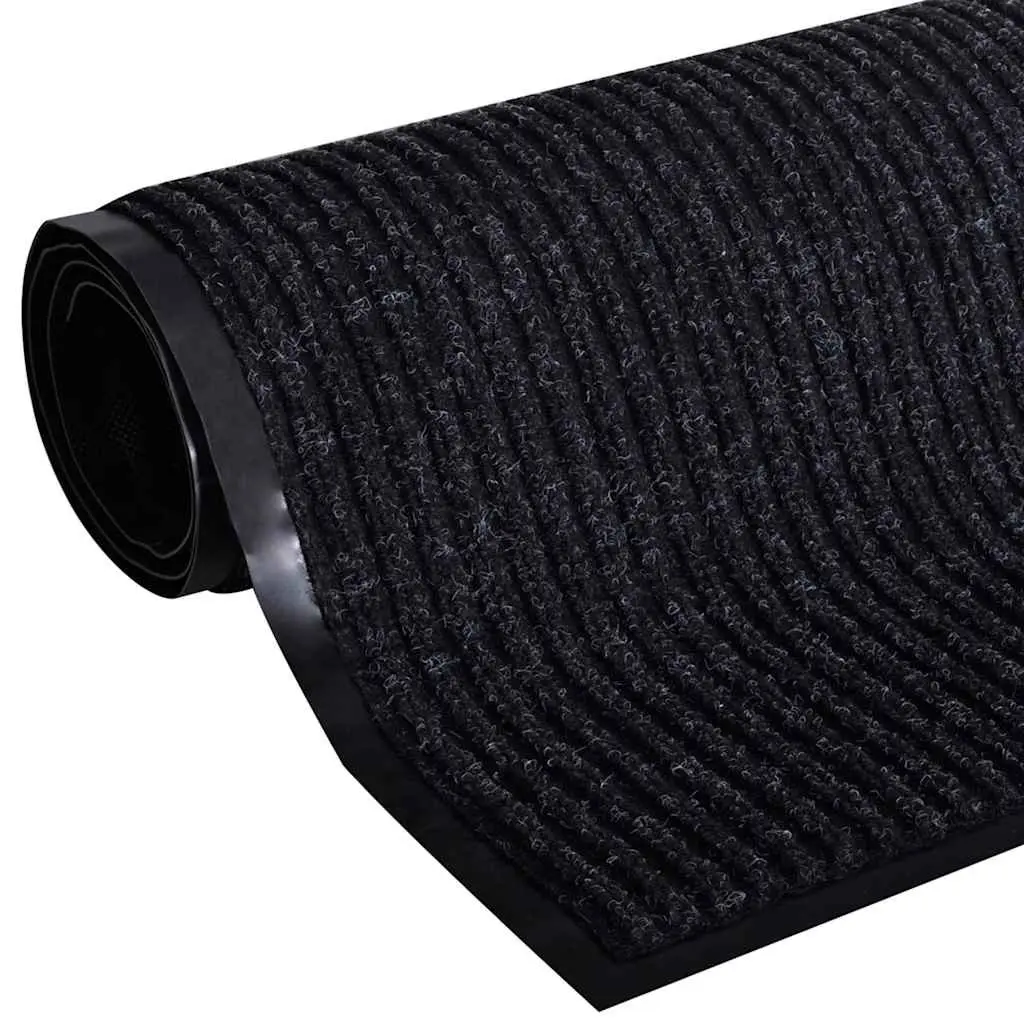 Door Mat Indoor Outdoor Black 117x220 cm Non-Slip PVC Backing