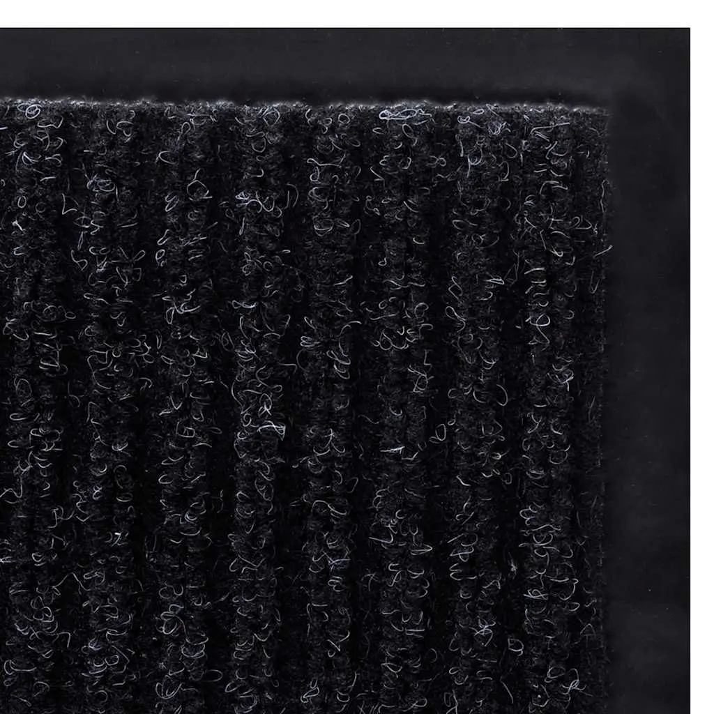 Door Mat Indoor Outdoor Black 117x220 cm Non-Slip PVC Backing