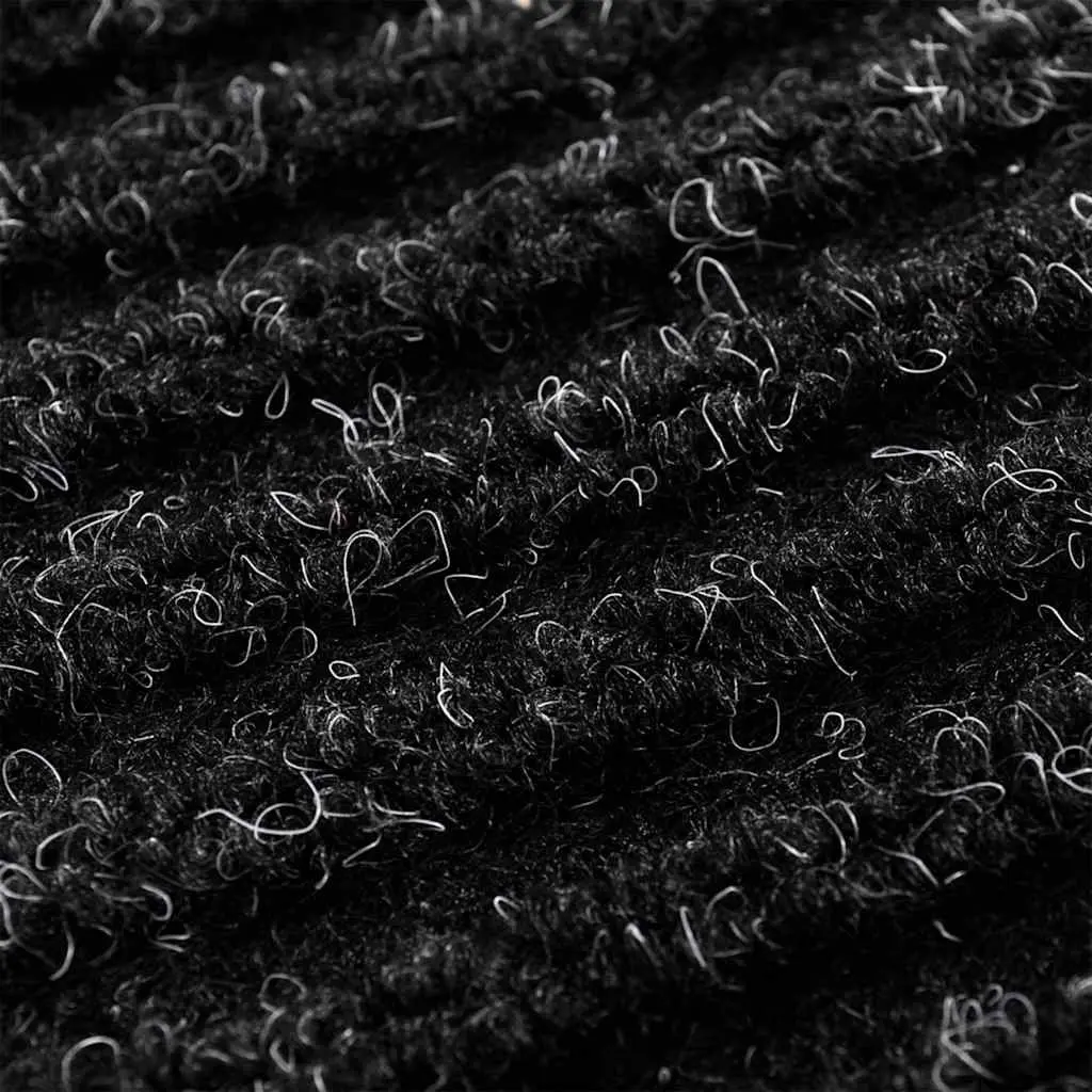 Door Mat Indoor Outdoor Black 117x220 cm Non-Slip PVC Backing