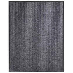 Grey Door Mat 117x220 cm with PVC Backing, Non-slip Feature
