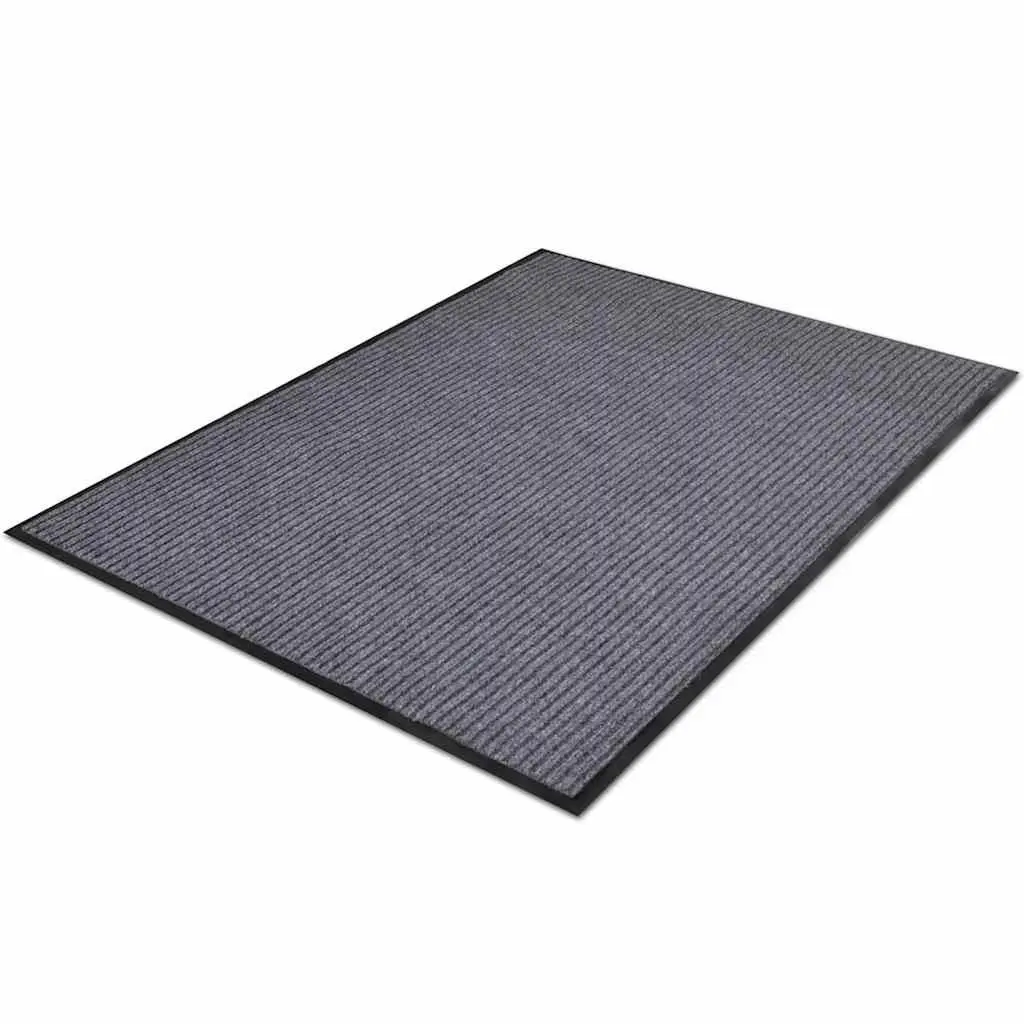 Door Mat Grey 117x220 cm Non-slip PVC Backing Home Office Entrance Floor Protection