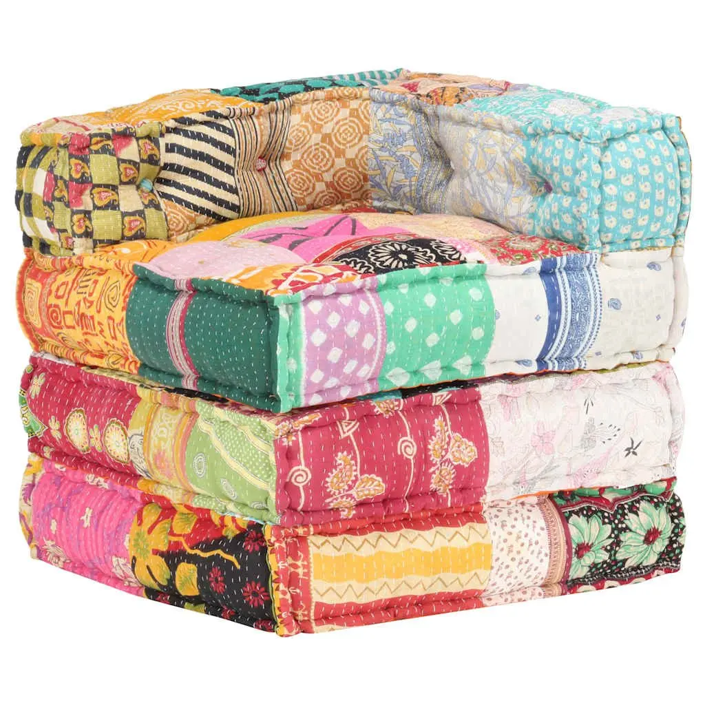 Modular Pouffe Patchwork Fabric Sofa Corner Chair Ottoman Living Room Seating