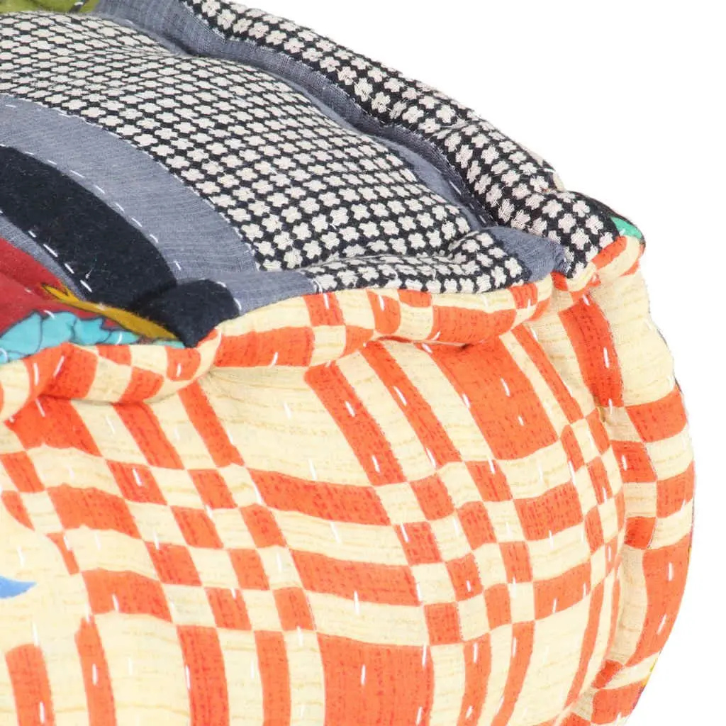 Multicolour Modular Pouffe with Cotton Upholstery