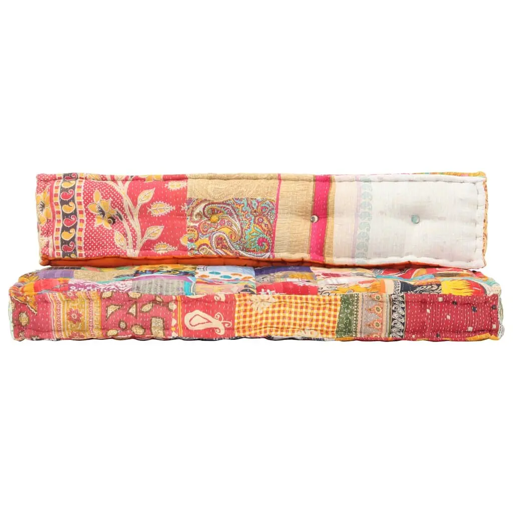 Pallet Sofa Cushion Multicolour Patchwork Fabric Soft Padding Comfort Home Decor