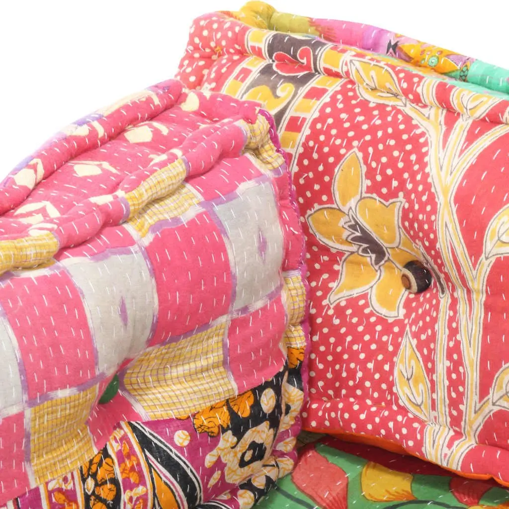 Pallet Sofa Cushion Multicolour Patchwork Cotton Fabric Padding Comfort Home