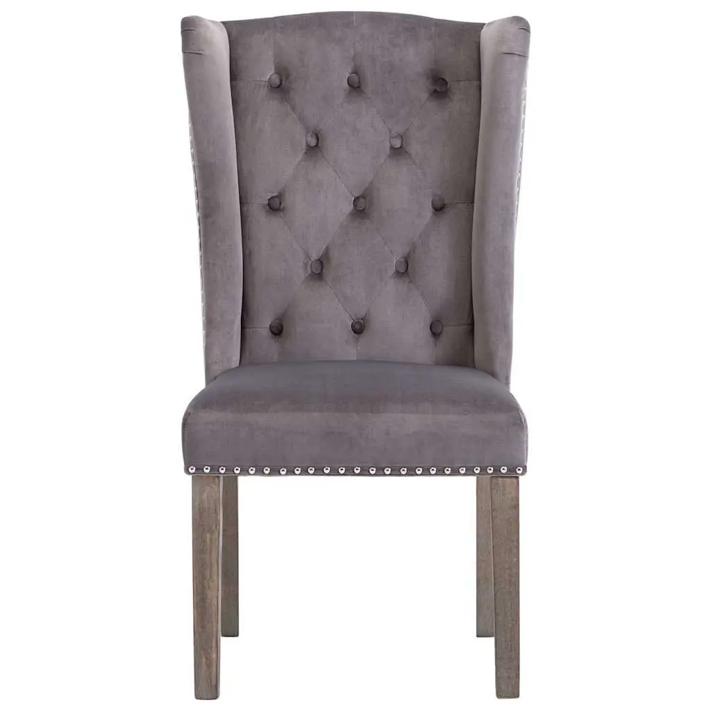 Dining Chair Velvet Upholstered Kitchen Seat Button Backrest Metal Rivets