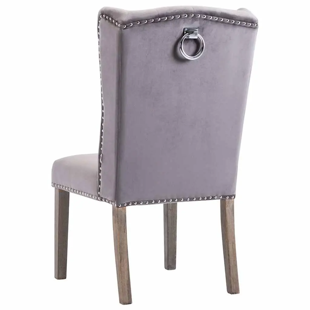 Dining Chair Velvet Upholstered Kitchen Seat Button Backrest Metal Rivets