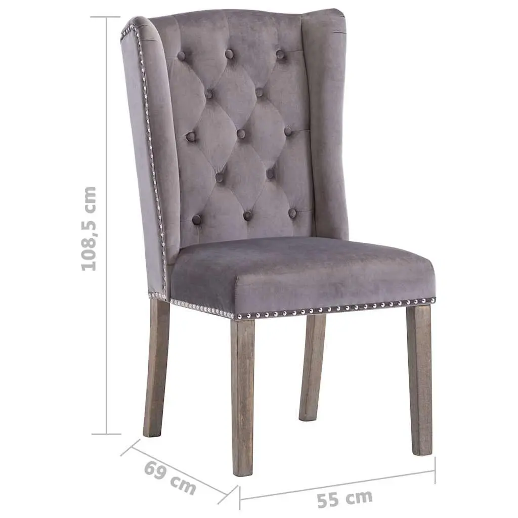 Dining Chair Velvet Upholstered Kitchen Seat Button Backrest Metal Rivets