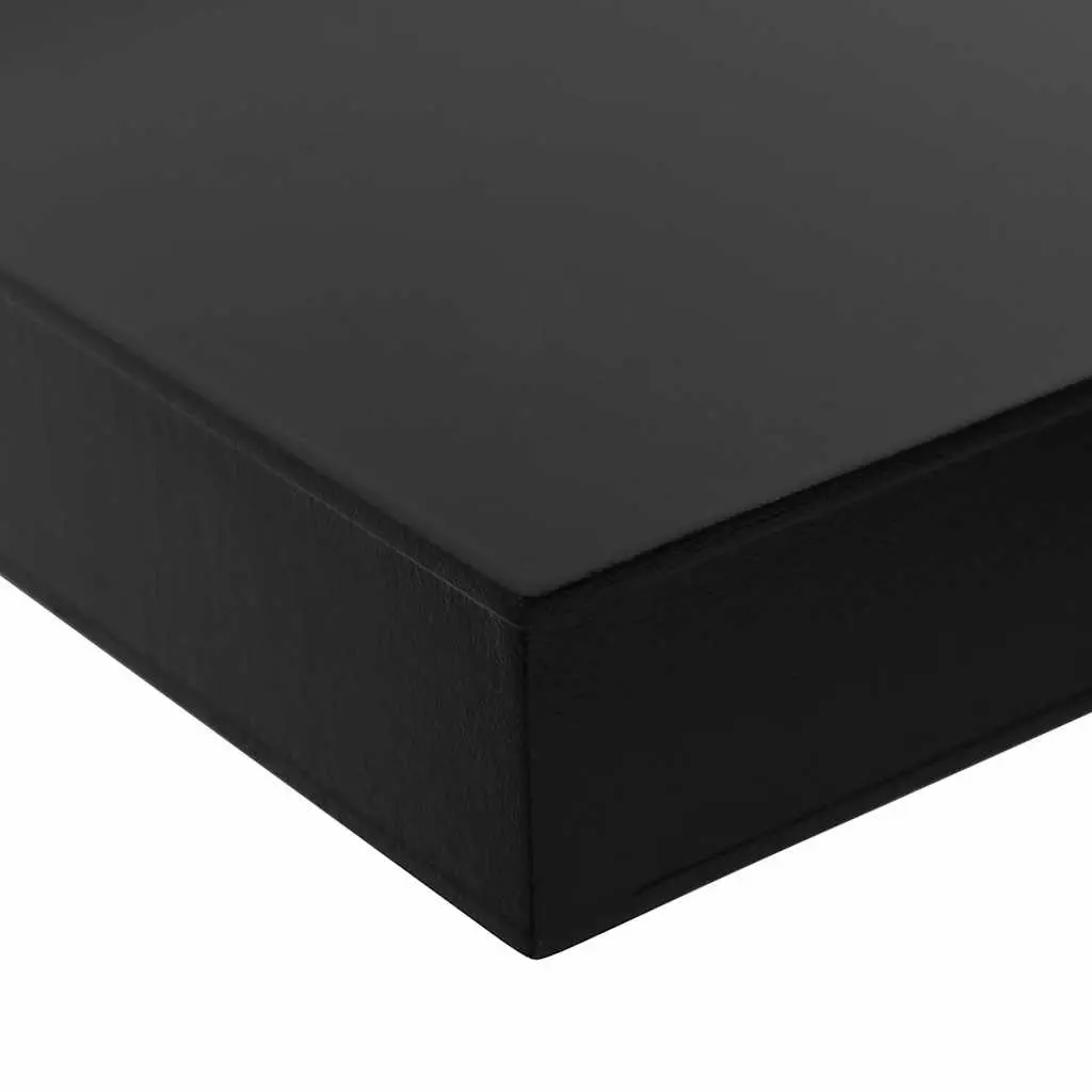 Wall Shelves Set 2pc Black Floating 40x20cm MDF Material