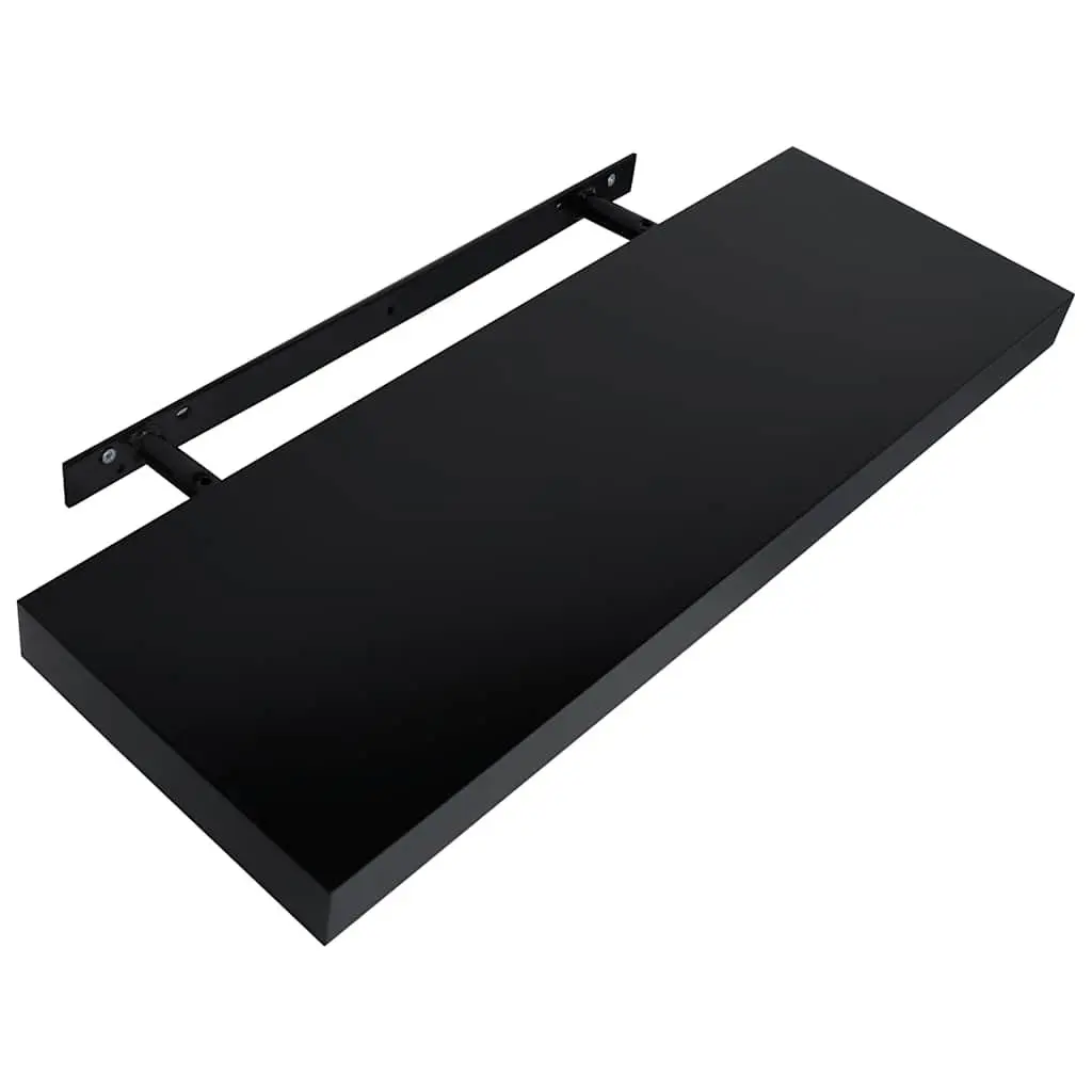 Black Floating Wall Shelves (2-Piece Set)