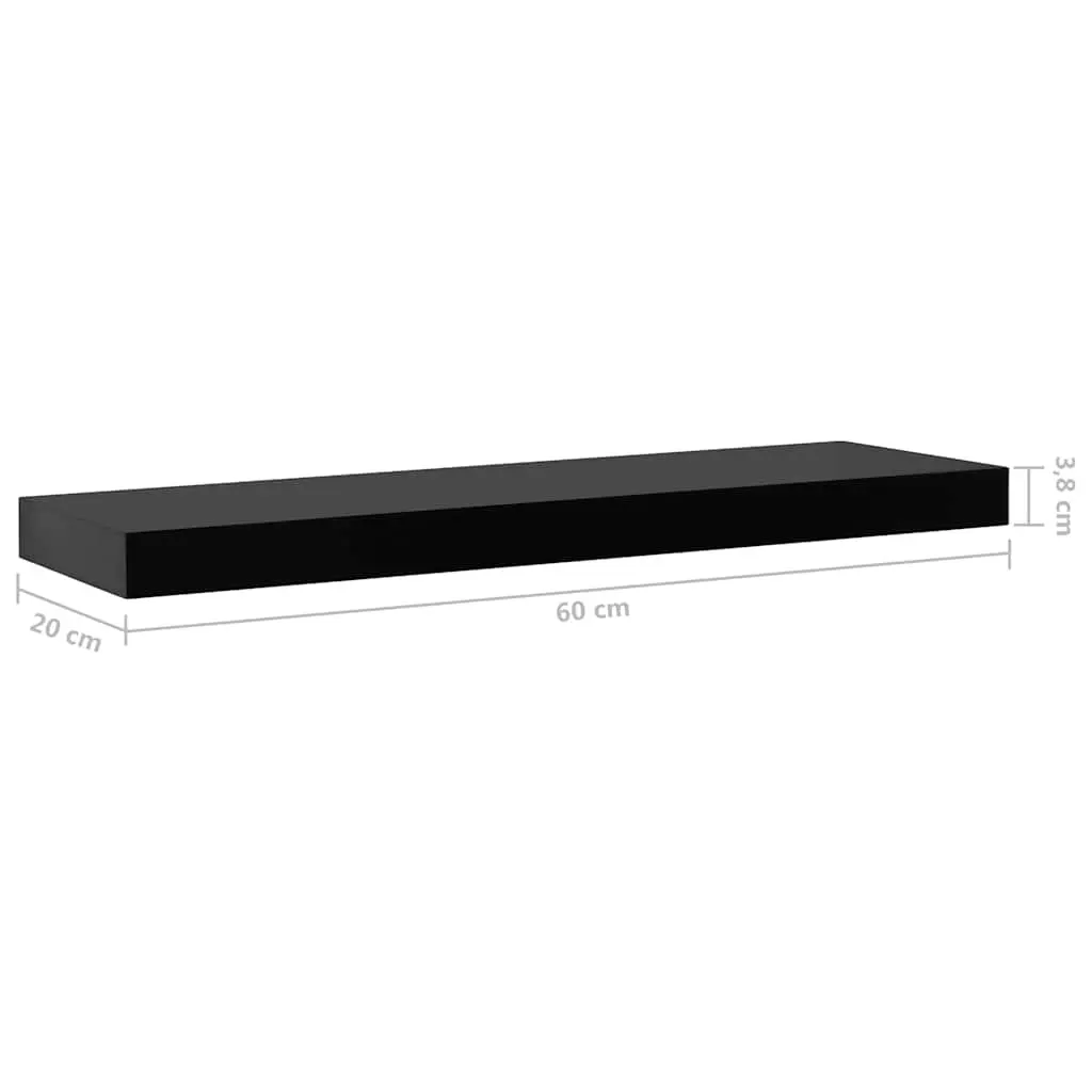 Black Floating Wall Shelves (2-Piece Set)