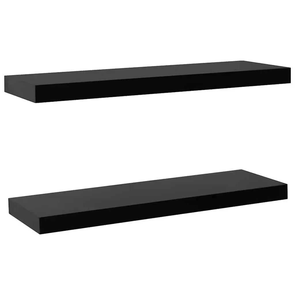2 Floating Wall Shelves in Black