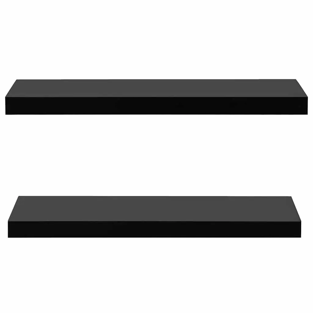 2 Floating Wall Shelves in Black