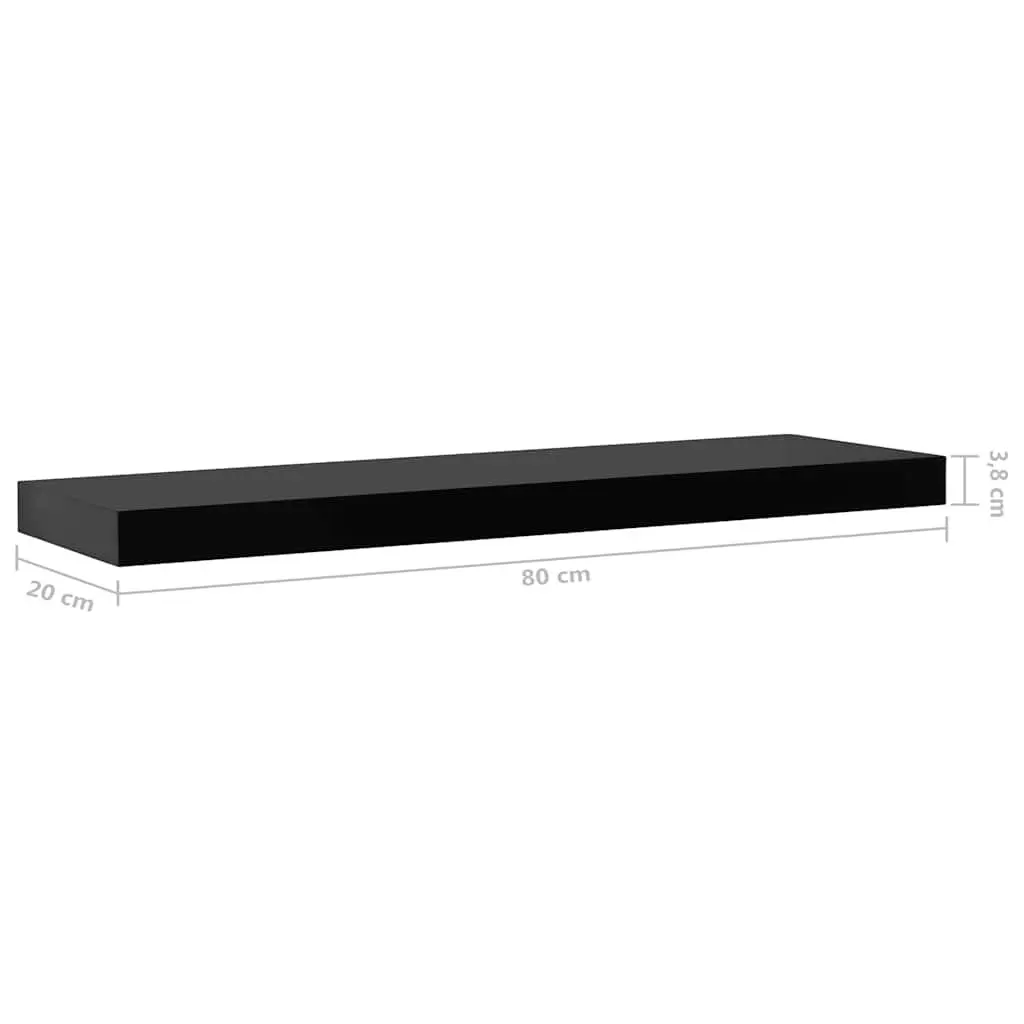 2 Floating Wall Shelves in Black
