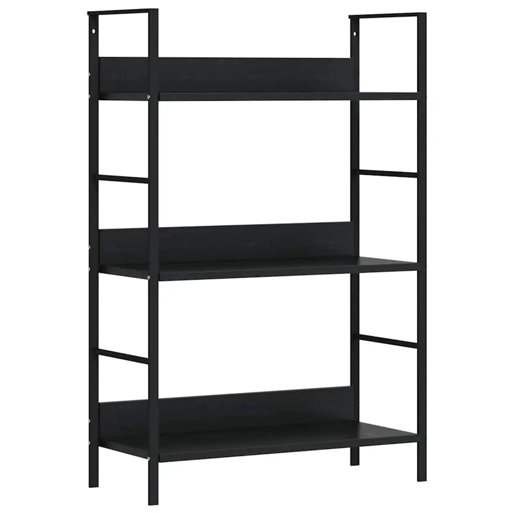 3-Layer Book Shelf Storage Cabinet for Home Black 60x27.6x90.5cm