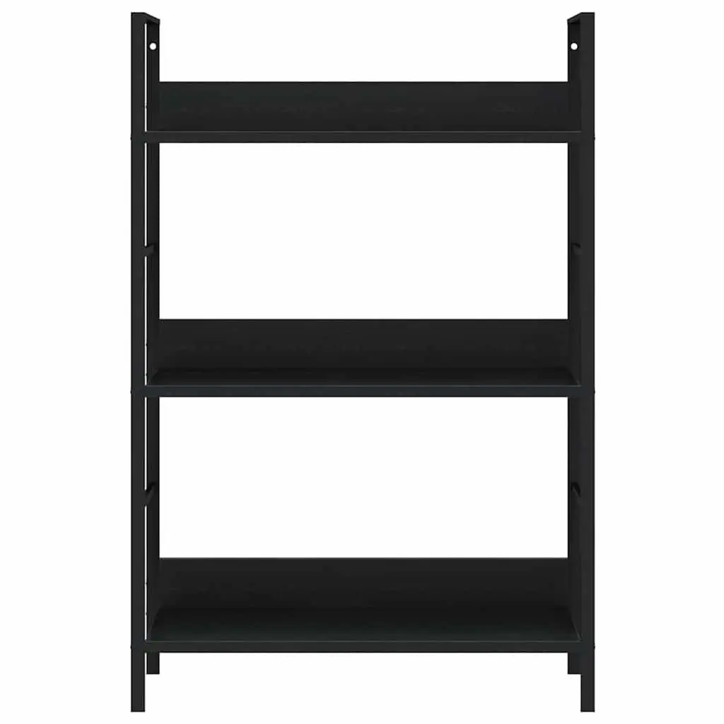 3-Layer Book Shelf Storage Cabinet for Home Black 60x27.6x90.5cm