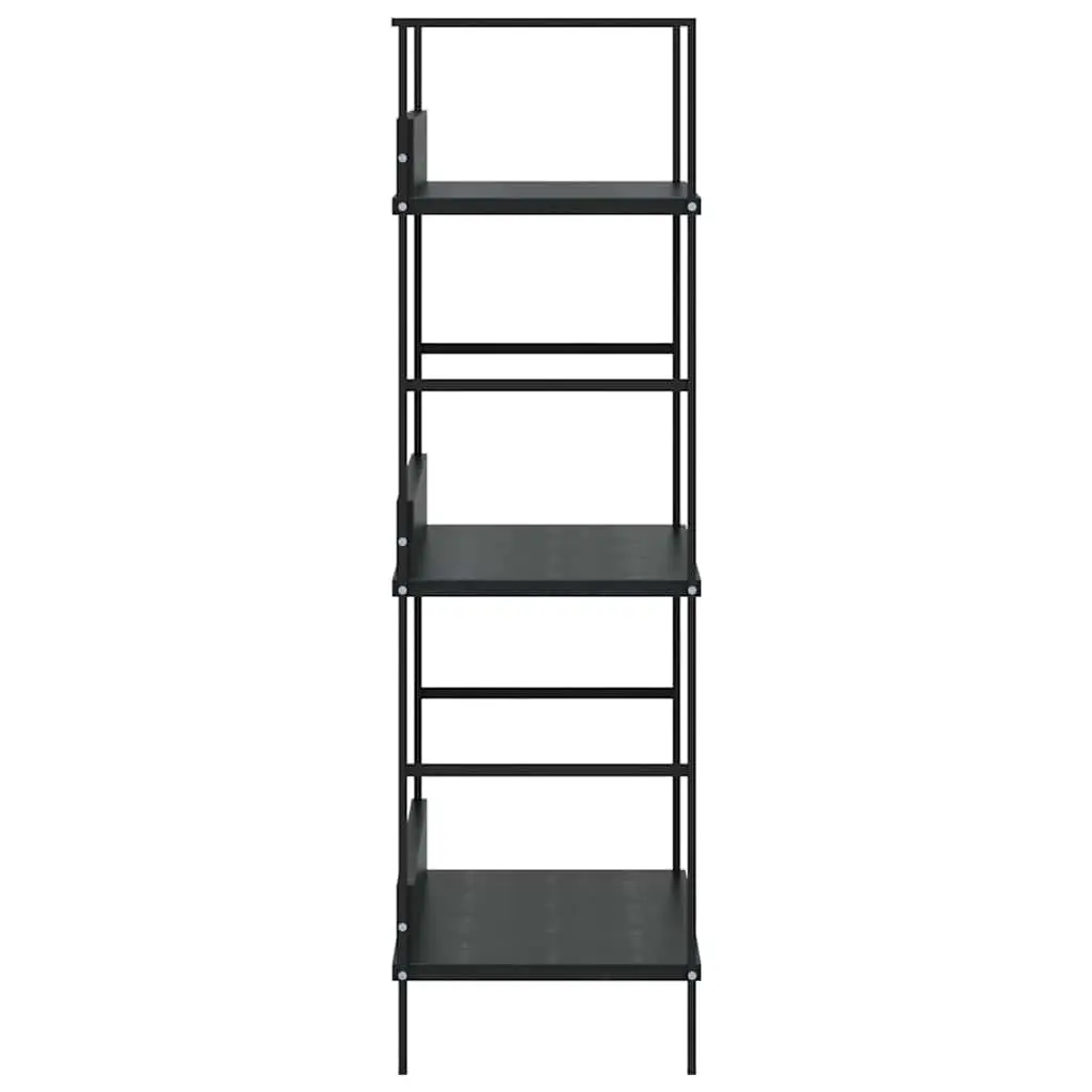3-Layer Book Shelf Storage Cabinet for Home Black 60x27.6x90.5cm