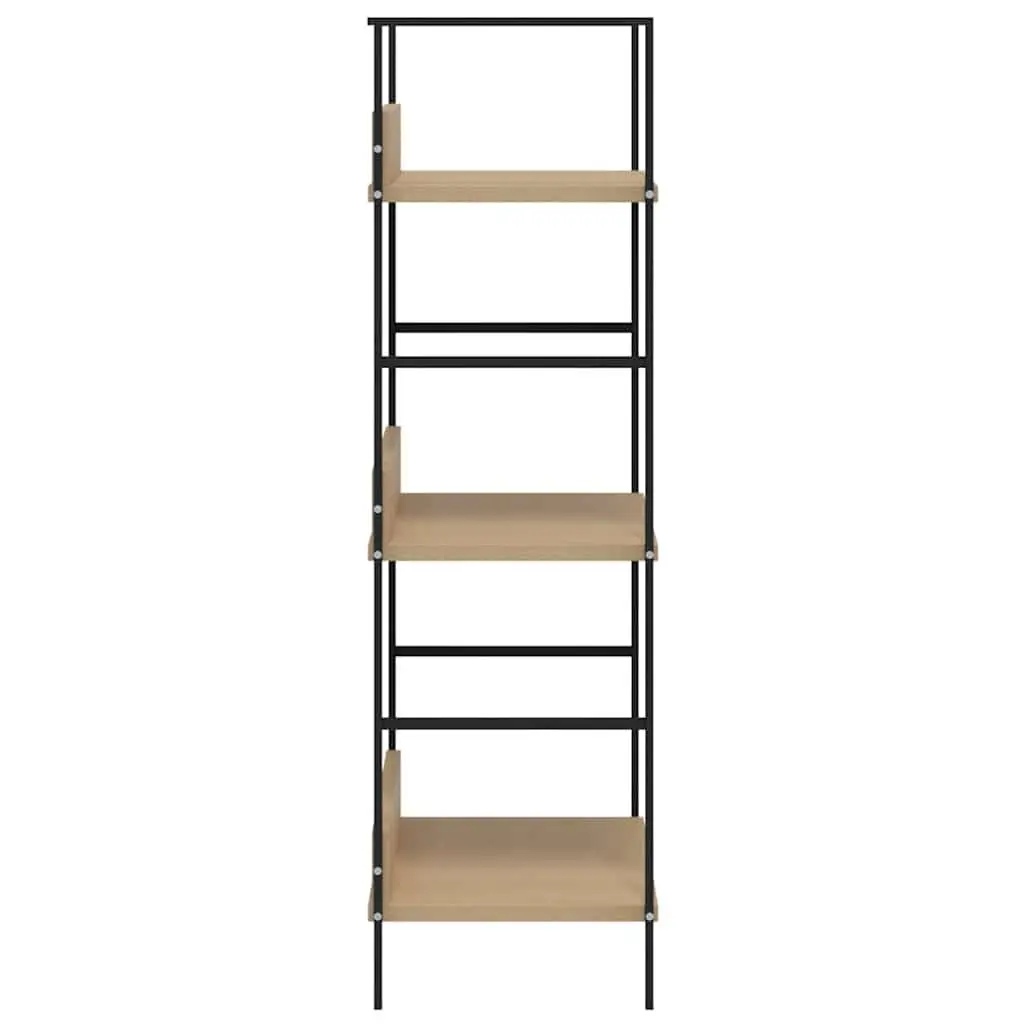 3-Layer Book Shelf Brown Engineered Wood Storage Cabinet Display Rack
