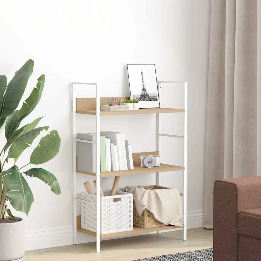 3-Layer Book Shelf Brown Engineered Wood Standing Cabinet Storage Display Rack