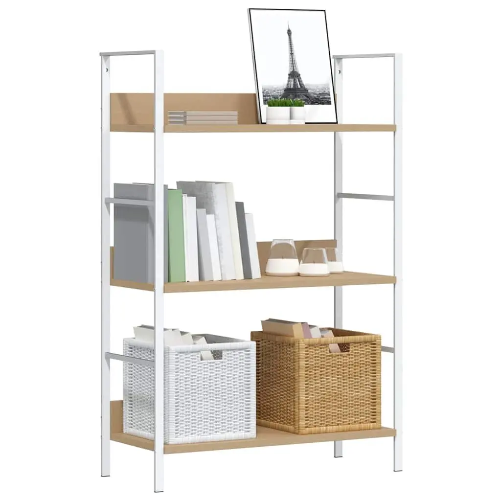 3-Layer Book Shelf Brown Engineered Wood Standing Cabinet Storage Display Rack